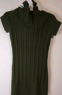red paint sweater dress Red Paint Knit Sweater Dress Size L Black Silver Holiday Party Office Party