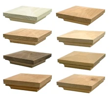 Flat Peak Newel Cap, For 3 1/4" Square Newel Posts - Hardwood