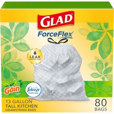 UPC 012587789001 product image for Glad Trash Bags ForceFlex Tall Kitchen Drawstring Garbage Bags13 Gal Gain Ori... | upcitemdb.com