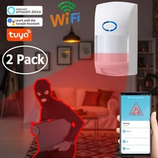 2 Pack Smart WiFi Infrared Detector PIR Motion Sensor Alexa Google Home Security