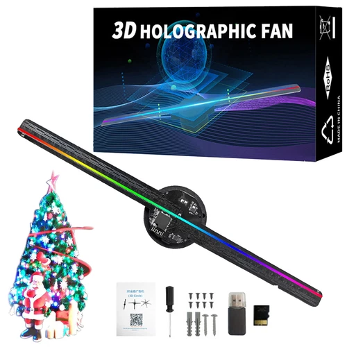 3D Holographic Projector LED Fan Projector 16.5 Inches LED Fan Christmas Tree - Picture 1 of 11