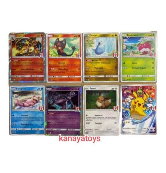 Pokemon KFC PROMO Complete Set 8 Pikachu Charizard Mewtwo Eevee Indonesia 2020