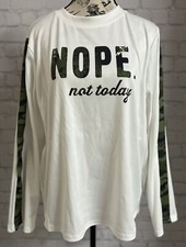 Unisex Workout Set Long Sleeve/Pants White Camouflage Trim Size Large NWOT
