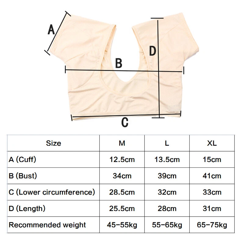 Sweat Pads Women Underarm Armpit Sweat Pad Sports Vest T-Shirt Reusable Washable - Image 2 of 4