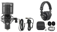 Rockville RCM PRO Studio/Recording Condenser Microphone+Headphones+Cable+Case