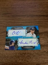 2013 Bowman Sterling Blue Gavin Cecchini Brandon Nimmo Autograph (5/15) Mets