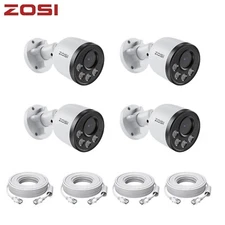 ZOSI 4PK 4K PoE Security IP Camera System 100ft IR Night Mic Outdoor AI Detect