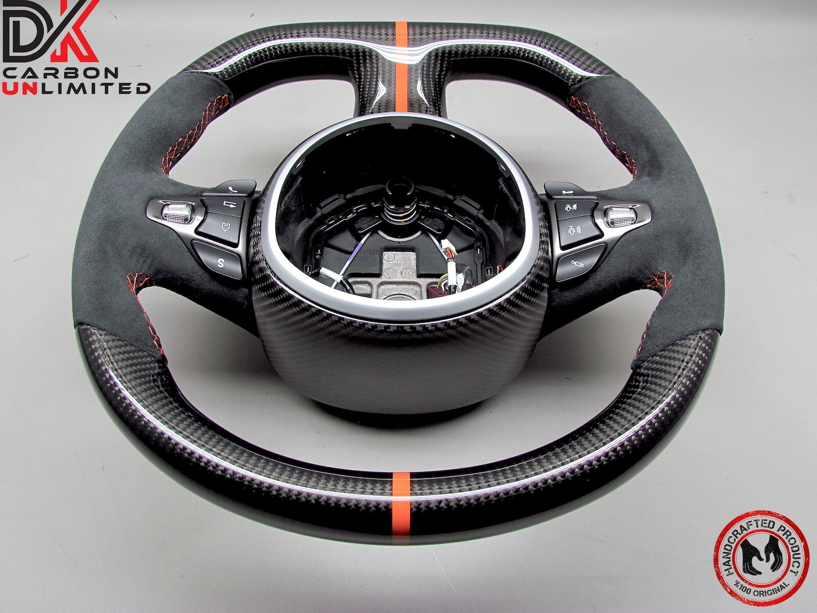 Aston Martin Vantage DB11 DBS Alcantara 8mm Orange Ring Carbon Steering Wheel v4