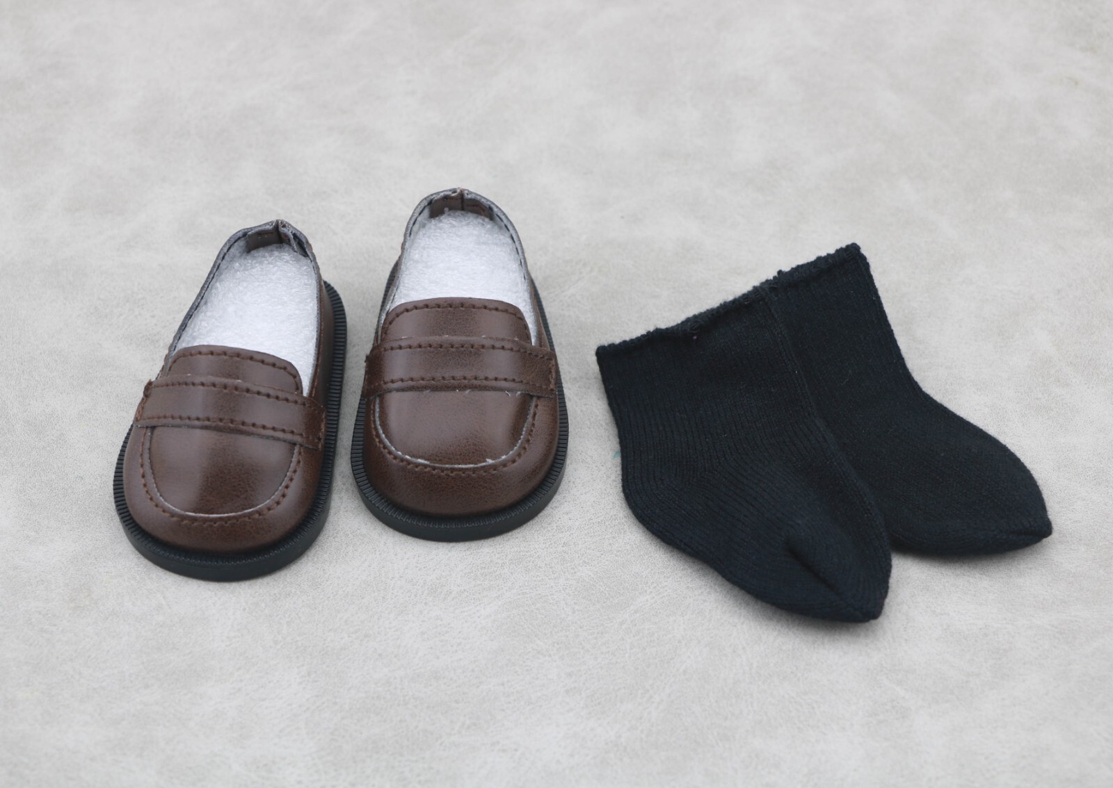 American Girl Doll Festive Formal Outfit Brown Boy Loafer Shoes & black socks