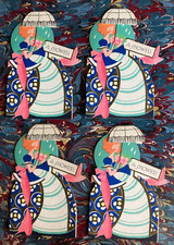 Lot of 4 Vintage 1920s Die Cut Art Deco Bridal Shower Invitations~Unused~Volland