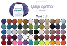 Merino Wool Lana Gatto Maxi Soft 100% Extra Fine Merino Yarn 50g by 90m