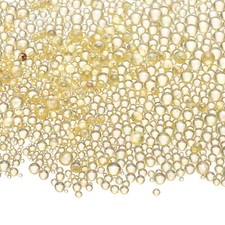 Iridescent Tiny Glass Bubble Beads,  0.4-3mm 20g No Hole, Deep Yellow,2pcs