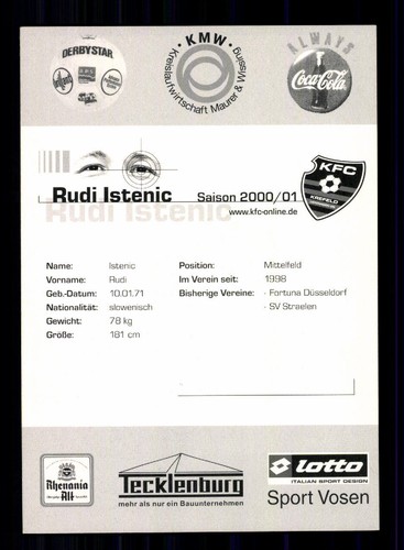 Rudi Istenic Autogrammkarte KFC Uerdingen 2000-01 Original Signiert - Bild 2 von 2