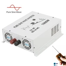 1500W Pure Sine Wave Car Power Inverter 36V DC to 110/220V AC Remote Switch