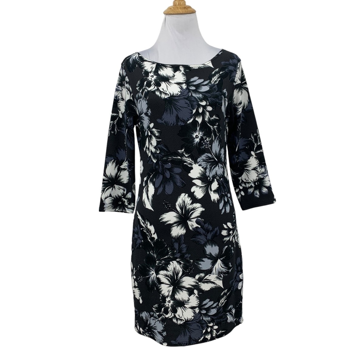 Boohoo Mini Dress Womens 8 Floral Print 3/4 Sleeves Pullover