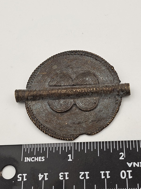 West African Large Brass Trade Bead/Medallion, See Remarks, F41