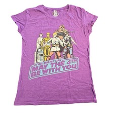 Star Wars Day May The 4th Be With You Purple Graphic Tee Kids XL Disney World