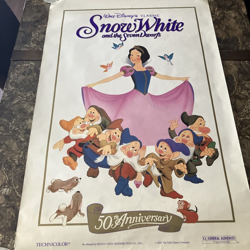 Snow White And The Seven Dwarfs 50th Anniversary - 1987  movie poster 27 X 41