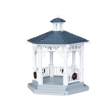 Gazebo bianco VILLAGGIO DI NATALE LEMAX 04160 - Plastic Gazebo With Decorations