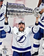 Erik Cernak Lightning Unsigned 2020 Stanley Cup Champions Raising Cup Photo
