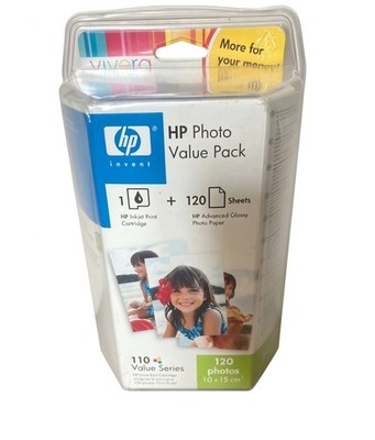 HP Photo Value Pack 110XL Tintenstrahl-Druckpatrone & 120 Premium Glossy Paper 2007