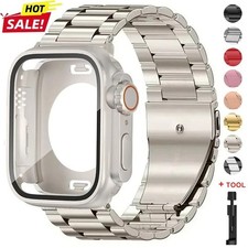 Stainless Steel Band Case For Apple Watch iWatch 10 9 8 7 6 5 4 41/40/44/45/46mm