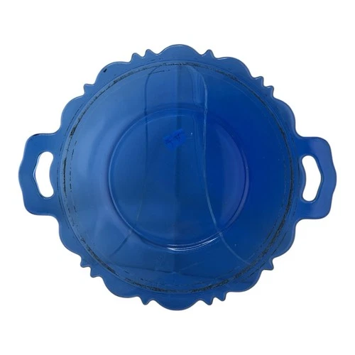 Mt. Pleasant Blue Depression Glass Server/Plate  10” w/ Handles FREE SHIPPING