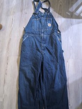 Carhartt Denim Work Overalls Blue Cotton 88PB Men's Mechanic Construction