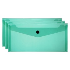Plastic Expanding File Folders 3 Pack A6 File Folder with Snap Closure Green