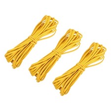 5.47 Yards 2.6mm Flat Leather Cord Suede String for DIY Crafts, Yellow 3Pcs