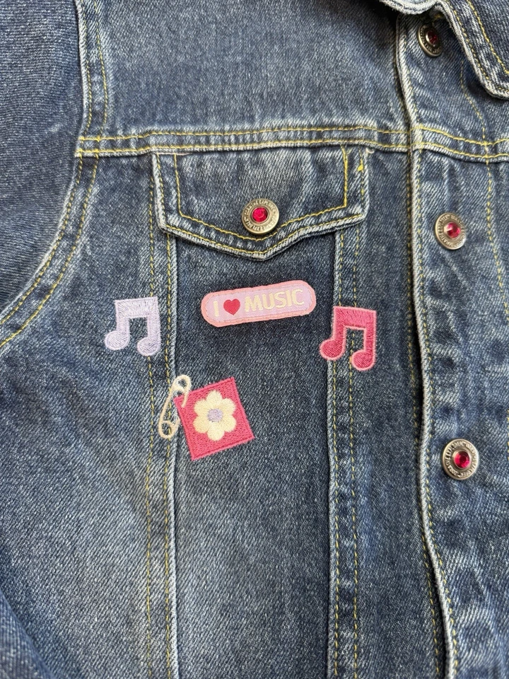 Vintage Dora the Explorer Kids Denim Jacket with Embroidered Design Size 7/8 - Image 2 of 4