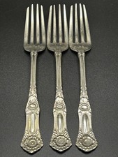 Rare- Antique A.S. Co Nickel-Silver Dinner Forks Set Of 3