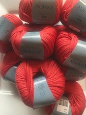 LOT 12 SKEINS JAEGER ALBANY 100% COTTON RIBBON YARN CORAL SHADE #269 NEW