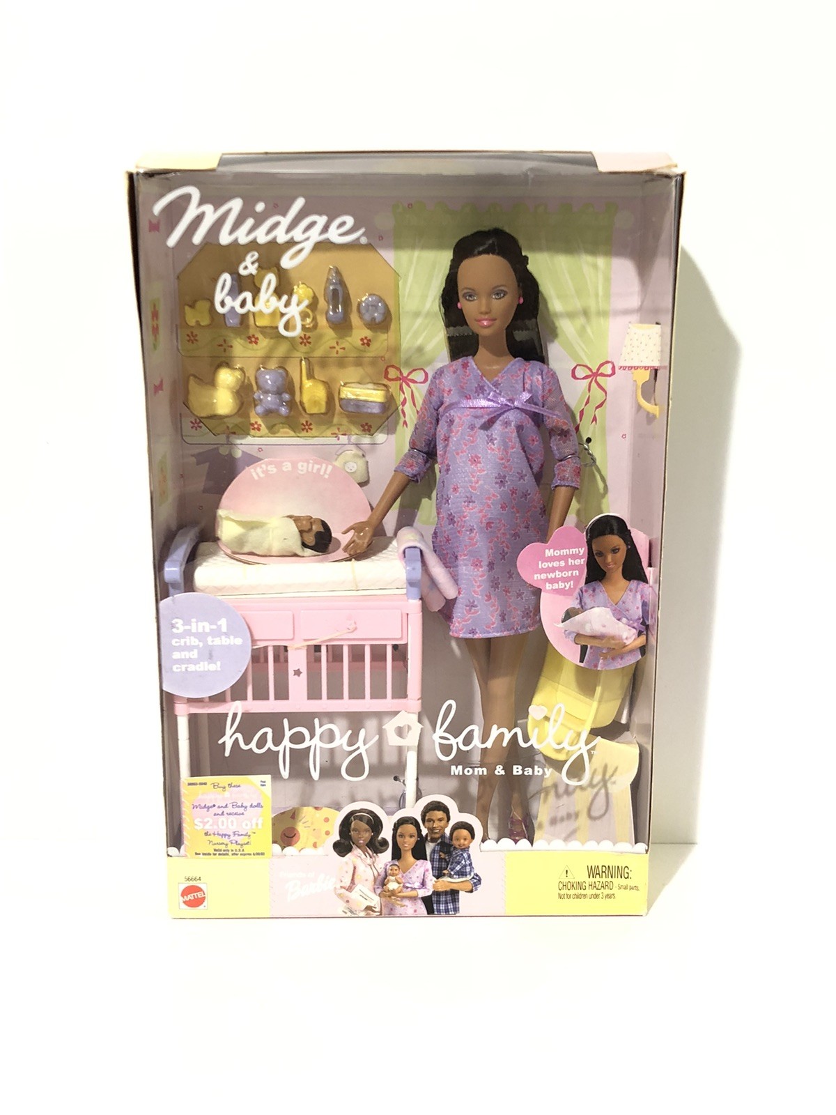 Happy Family Midge & Baby Barbie Doll 2002 Pregnant Mattel 5