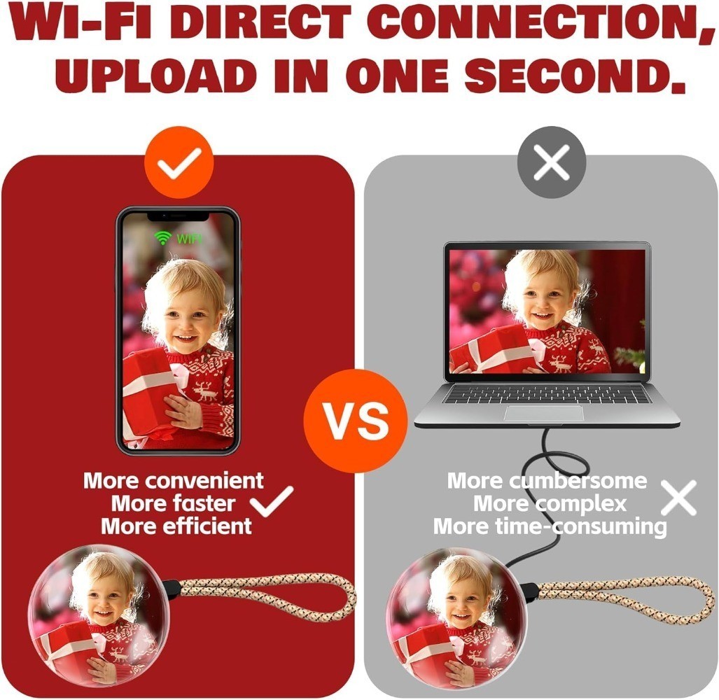 For Christmas WiFi Upgraded Memory Sphere Lamp 3D Crystal Ball Video Player Gift