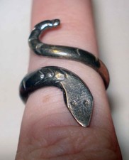 Vintage Mexico Sterling Silver 925 Coil Wrapping Snake Size 6.5 Jewelry Ring