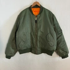 Vtg USAF MA-1 Flyer Bomber Jacket Mens Size XL Reversible Military Grunge Street