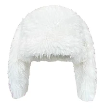 Bunny Beanie Hat for Women Men Y2k Cute Plush Beanie Fluffy Rabbit Medium White