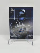 2025 Topps Black & White Jackson Chourio Blue Auto 32/50 014-A Brewers