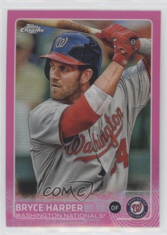 2015 Topps Chrome Pink Refractor Bryce Harper #81 o7m