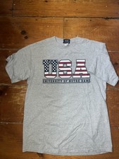 Vintage Notre Dame Fighting Irish Jansport USA Flag T Shirt Gray Men’s Large