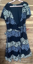 NEW Anthropologie Eva Franco Floral Lace Wrap Dress Size 8