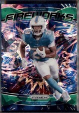 2024 Panini Prizm - Fireworks Green Ice Prizm #12 De'Von Achane