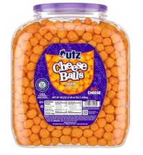 Utz Cheese Balls Barrel, Tasty Snack Baked with Real Cheddar Cheese, 36.5 Oz