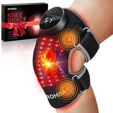 Red Light Therapy Knee Brace with Heat  Massage, Cordless Rechargeable Contr...