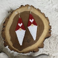 Beaded Valentine Gnome Earrings