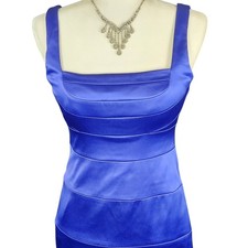 Signature by Sangria Dress Sz 4 • Royal Blue • Lined • Knee Length Form Fitting