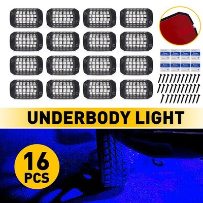 Rock 16Pods LED Lights Underbody Light Fit Offroad Jeep Truck ATV 4X4 UTV Boat