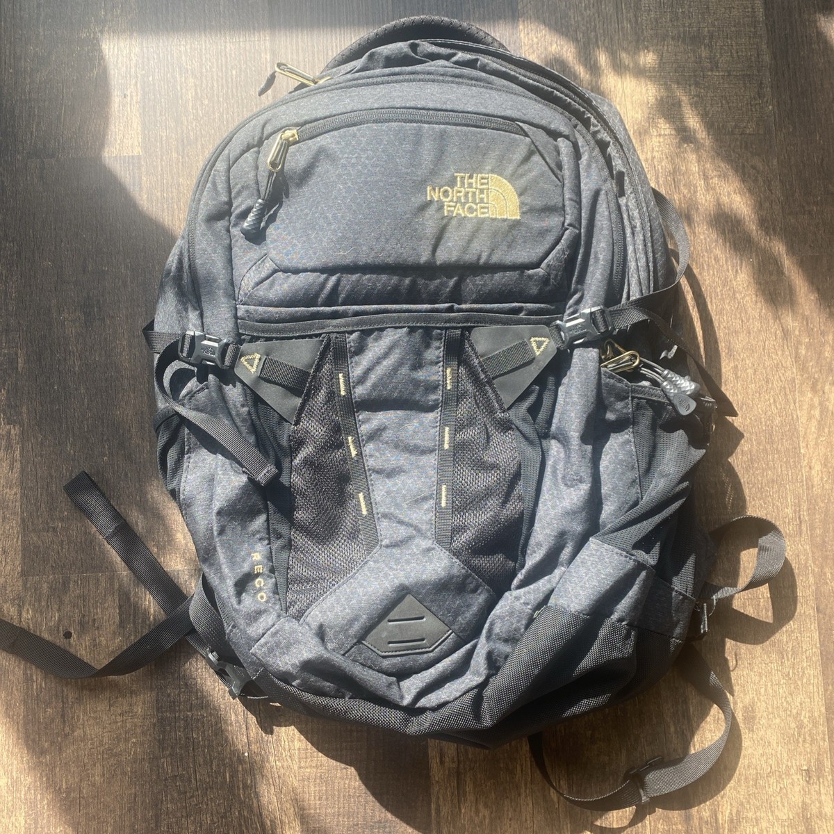 north face backpack black rose gold The North Face Recon Backpack Black Rose Gold School Gym Travel Laptop Work
