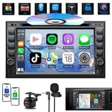 Double Din Car Stereo with CD/DVD Player CarPlay Android Auto GPS Bluetooth USB